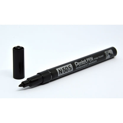 Pentel N50S Permanent Bullet Marker Fine Black (Pack of 12)