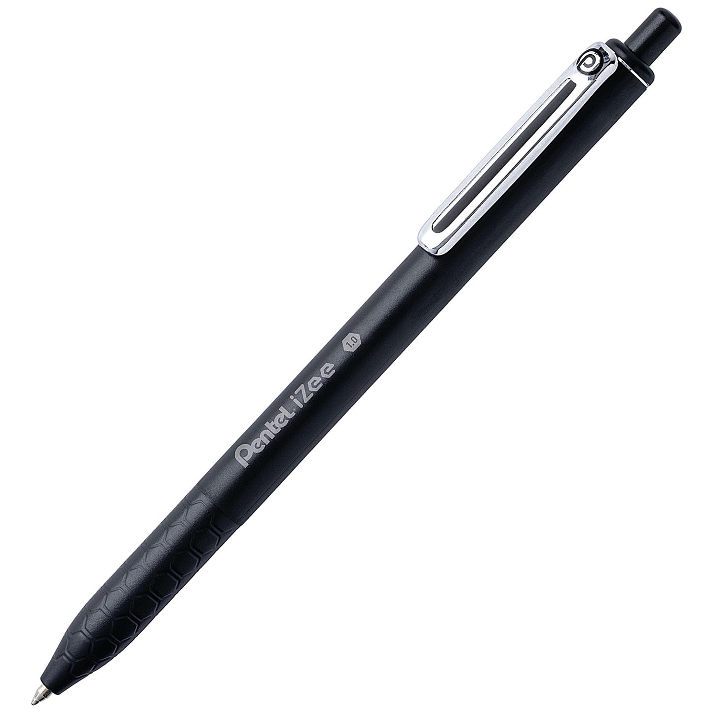 Pentel iZee Retractable Ballpoint Pen, 1.0mm, Black, Pack of 12