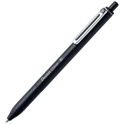 Pentel iZee Retractable Ballpoint Pen, 1.0mm, Black, Pack of 12