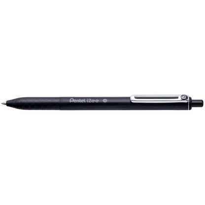 Pentel iZee Retractable Ballpoint Pen, 1.0mm, Black, Pack of 12