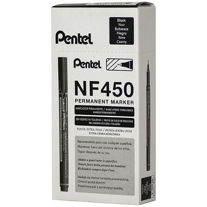 Pentel Extra Fine Permanent Marker, Black, Pack of 12