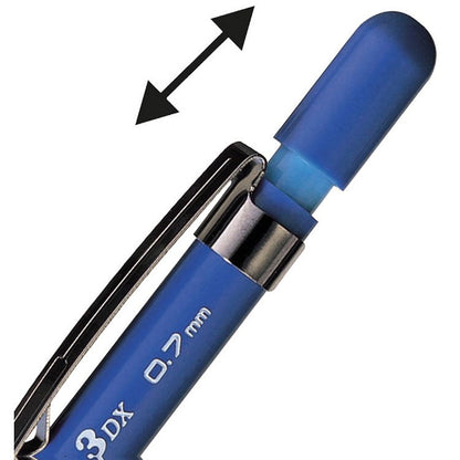 Pentel A317 Automatic Pencil with Rubber Grip and 2 x HB 0.7mm Lead, Blue Barrel, Pack of 12