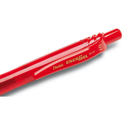 Pentel EnerGel X Retractable Gel Pen Medium Red (Pack of 12) BL107/14-B
