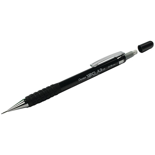 Pentel A315 Automatic Pencil with Rubber Grip, Black Barrel, Pack of 12