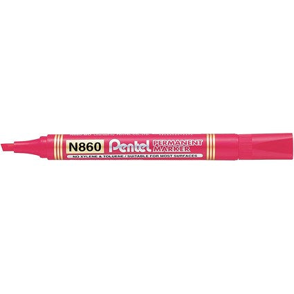 Pentel N860 Permanent Markers, Chisel Tip, Assorted, Pack of 5