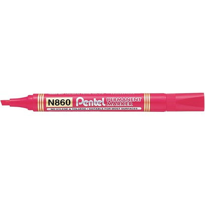 Pentel N860 Permanent Markers, Chisel Tip, Assorted, Pack of 5