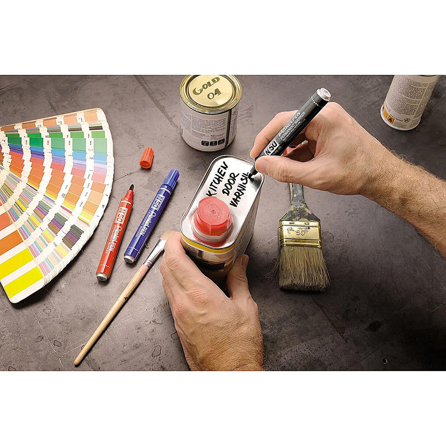 Pentel N50 Permanent Marker Bullet Assorted (Pack of 4)