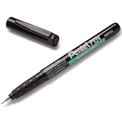 Pentel Permanent Marker Super Fine Black (Pack of 12)