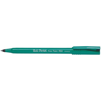 Pentel Rollerball Pen, 0.8mm Tip, 0.4mm Line, Black, Pack of 12