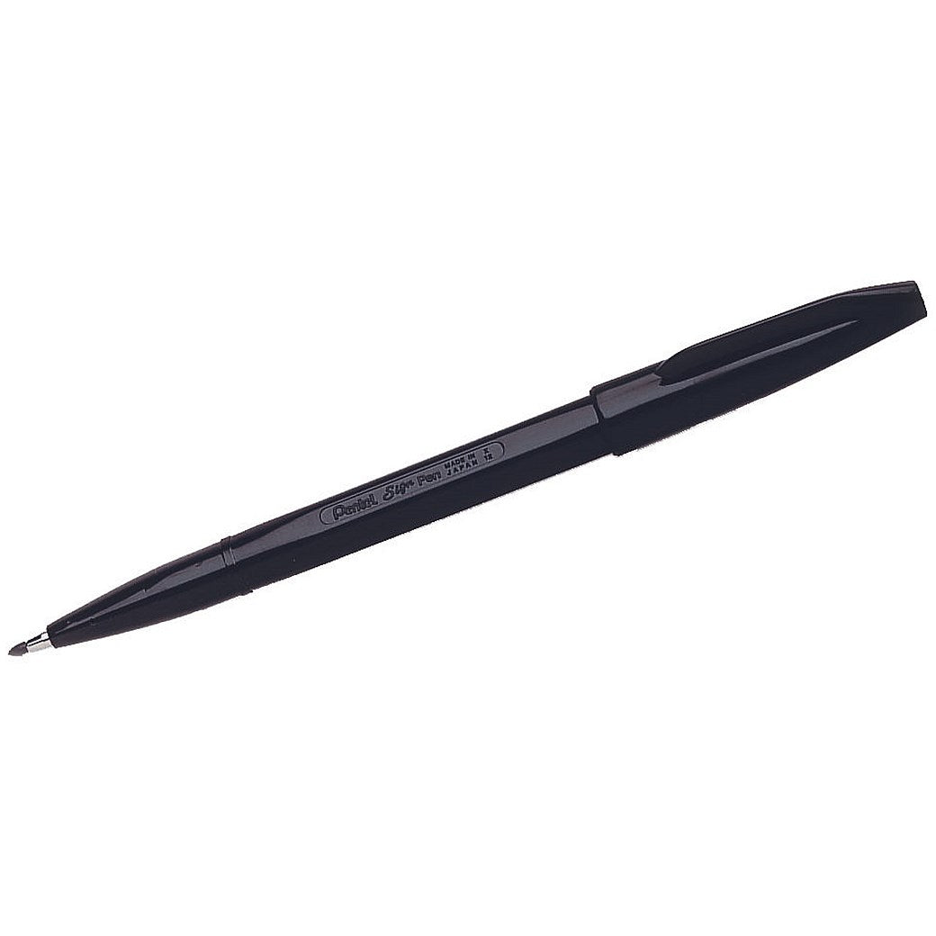 Pentel Sign Pen S520 Fibre Tipped Pen, 1mm Line, Black, Pack of 12