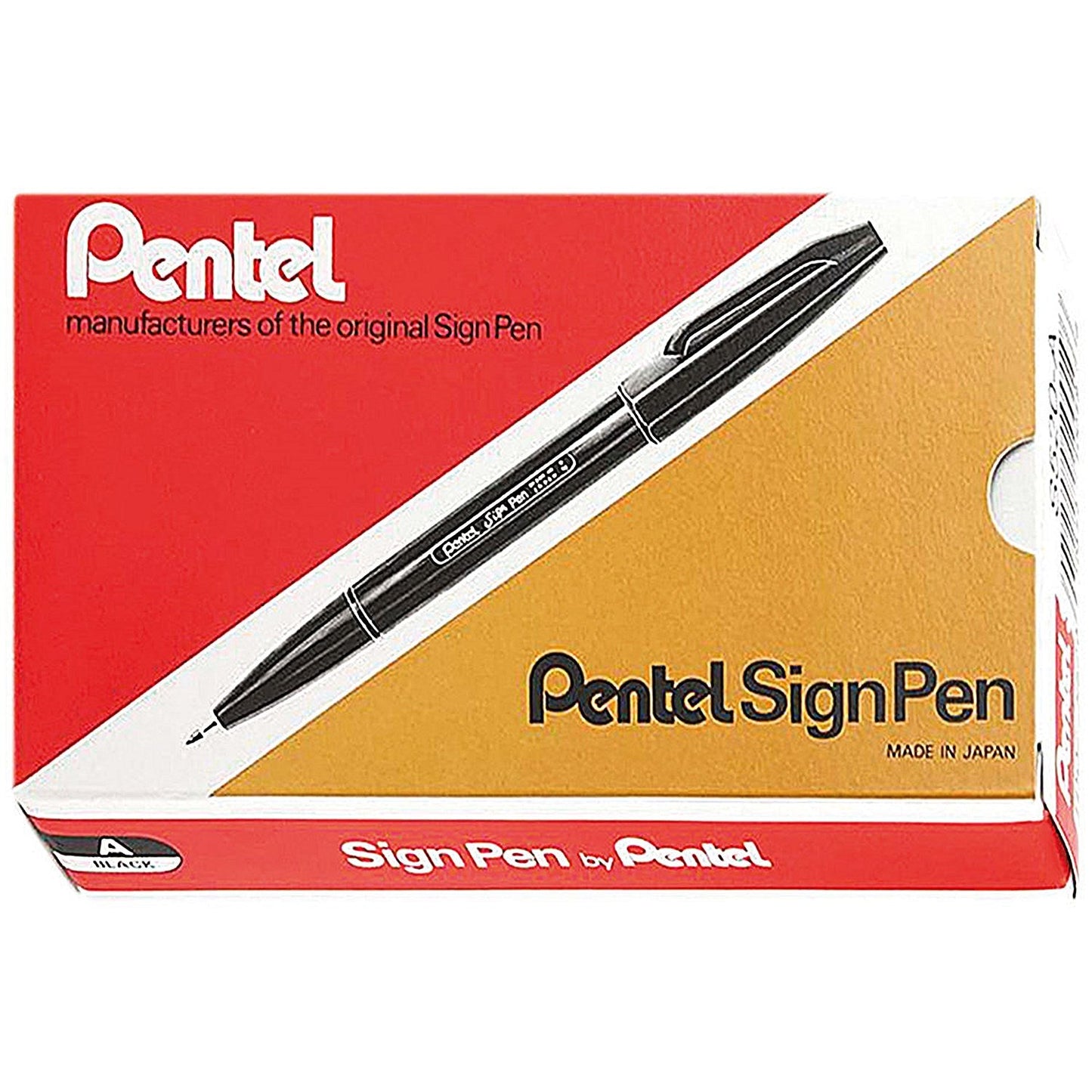 Pentel Sign Pen S520 Fibre Tipped Pen, 1mm Line, Black, Pack of 12 Easy2Order : PES520BK