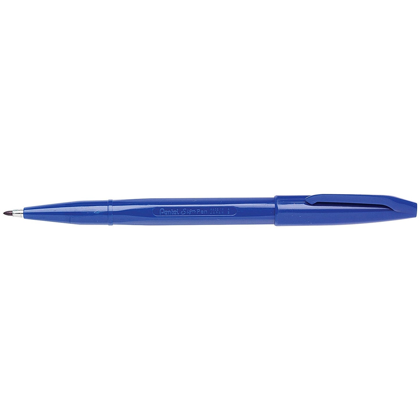 Pentel Sign Pen S520 Fibre Tipped Pen, 1mm Line, Blue, Pack of 12