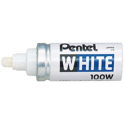 Pentel Permanent Marker, Bullet Tip, White, Pack of 12