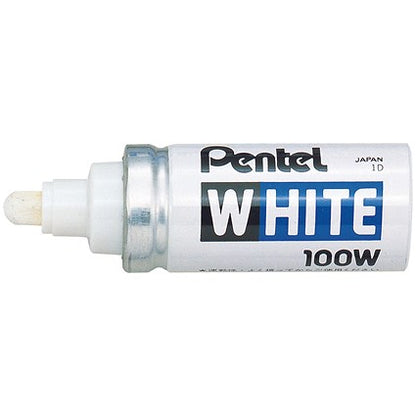 Pentel Permanent Marker, Bullet Tip, White, Pack of 12