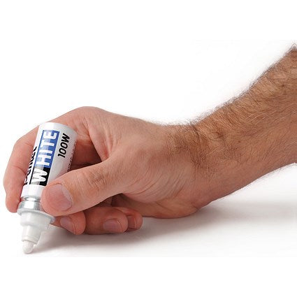 Pentel Permanent Marker, Bullet Tip, White, Pack of 12