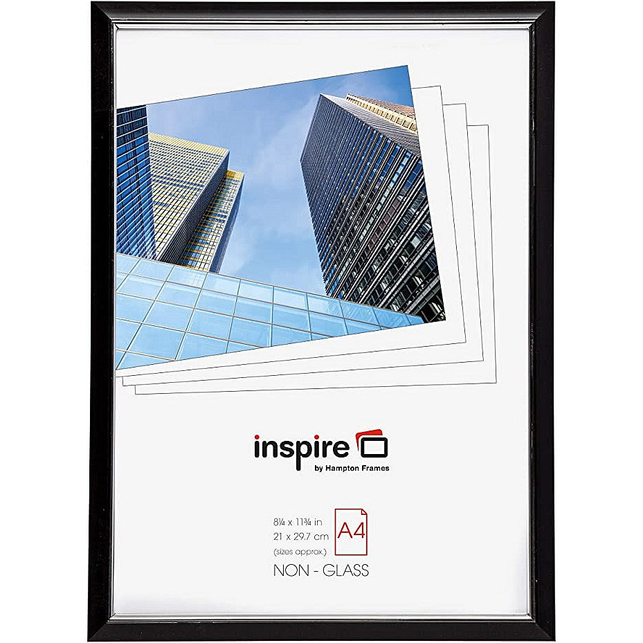 Hampton Frames Back Loader Photo Certificate Frame, A4, Non-Glass, Black