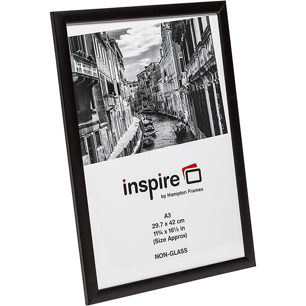 Hampton Frames Black Wood Photo Frame, A3, Non-Glass, Black