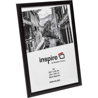 Hampton Frames Black Wood Photo Frame, A3, Non-Glass, Black