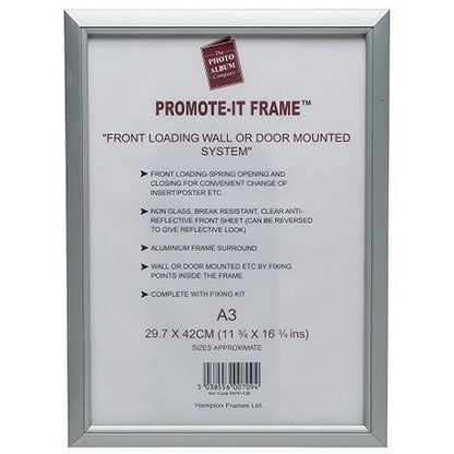 Photo Promote It Aluminiun Frame, A3, Silver