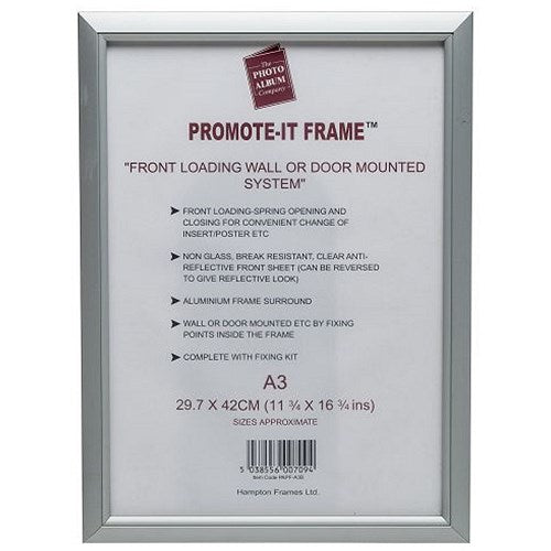 Photo Promote It Aluminiun Frame, A3, Silver