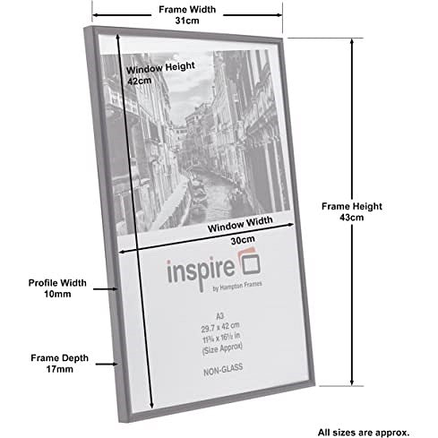 Hampton Frames Back Loader Photo Certificate Frame, A3, Non-Glass, Black