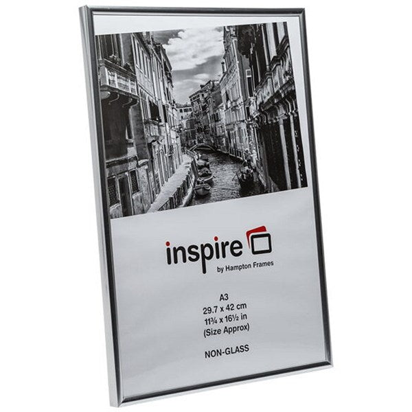 Hampton Frames Back Loader Photo Certificate Frame, A3, Non-Glass, Silver Easy2Order : PHT01094