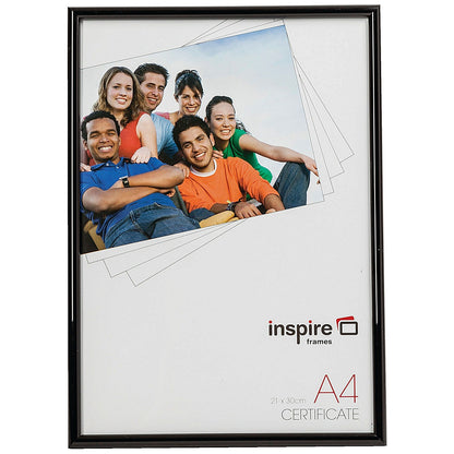 Hampton Frames Back Loader Photo Frame, A4, Glass, Black
