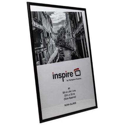 Hampton Frames Black Wood Photo Frame, A1, Non-Glass, Black
