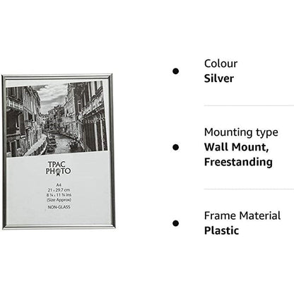 Hampton Frames Aluminium Certificate Frame, A4, Non-Glass, Silver