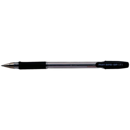 Pilot BPS GP Ball Pen, Rubberised Grip, Fine, Black, Pack of 12