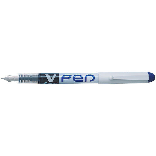 Pilot V Disposable Fountain Pen, White Barrel with Iridium Nib, Blue, Pack of 12 Easy2Order : PI28171