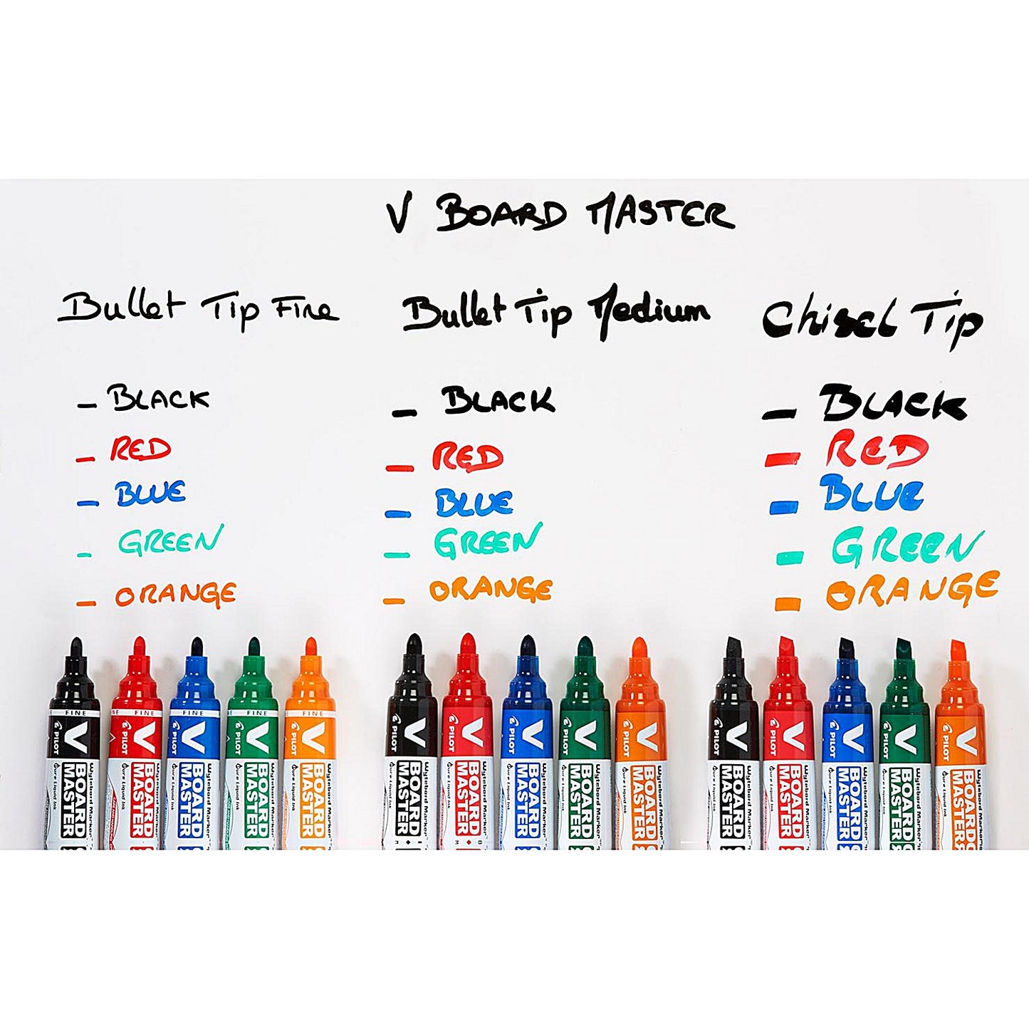 Pilot V-Board Master, Bullet Tip, Medium, Black, Pack of 10