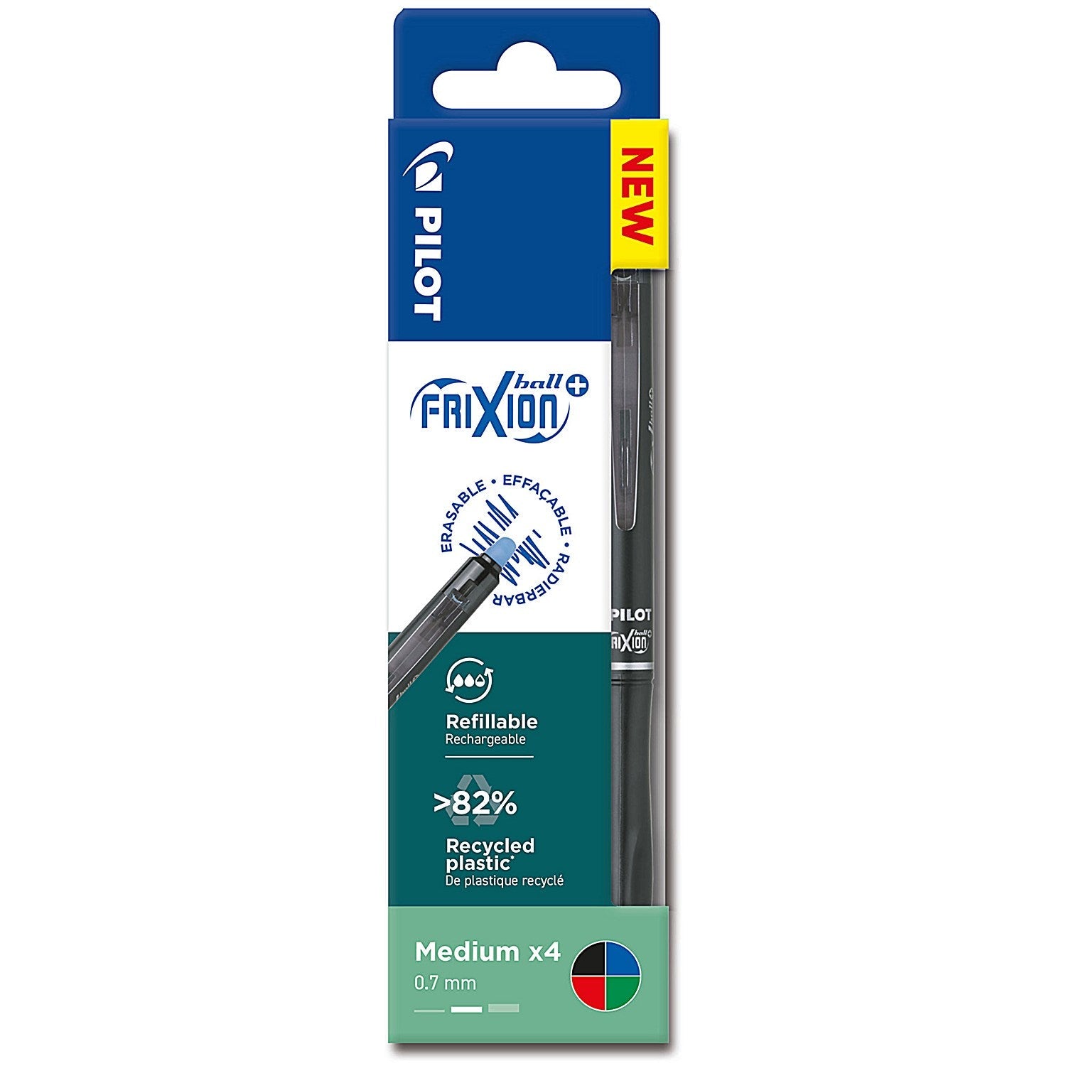 Pilot FriXion Ball Plus 07 Ballpoint Pen, Assorted, Pack of 4 Easy2Order : PI44810