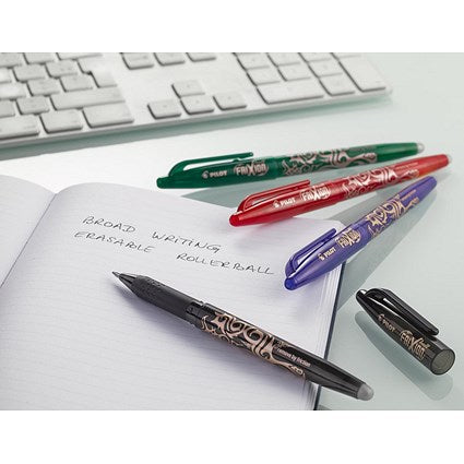 Pilot FriXion Ball Erasable Rollerball Pen Broad Blue (12 Pack)