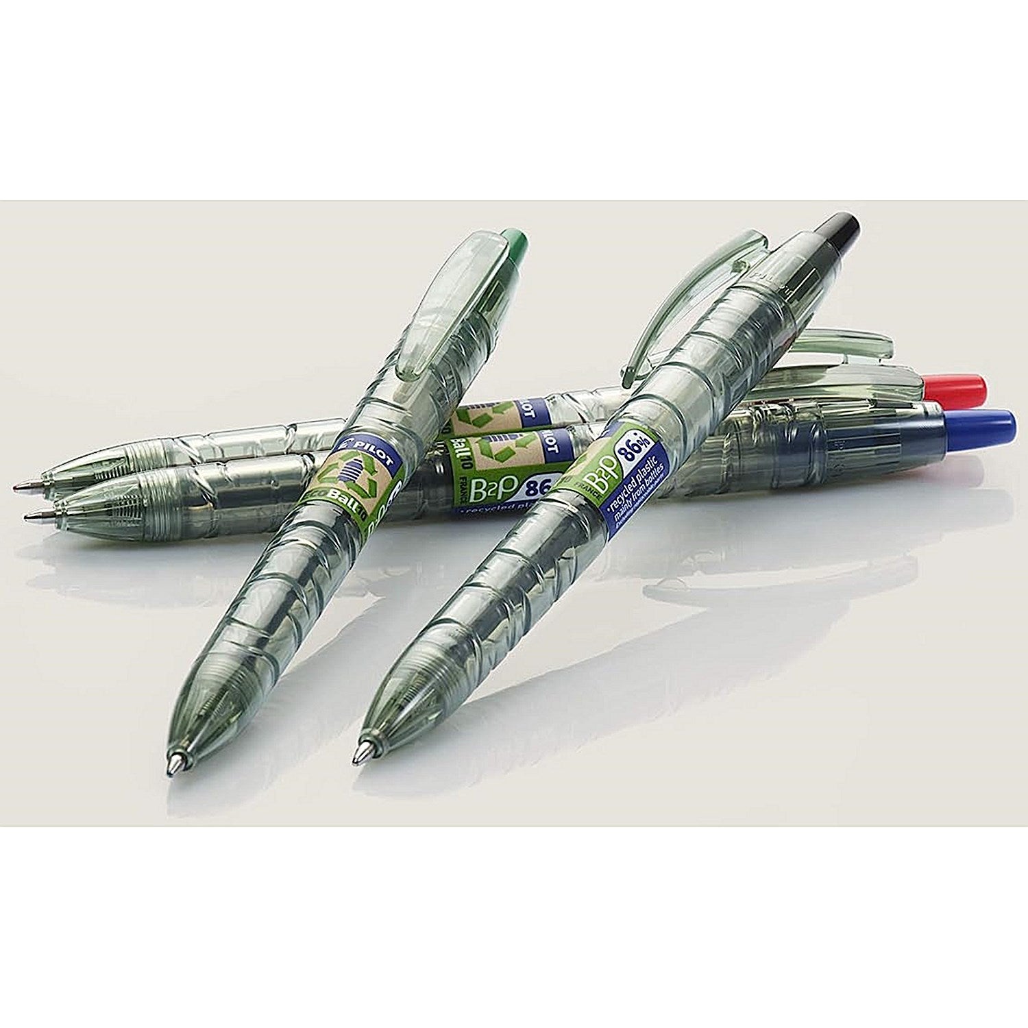 Pilot B2P Ecoball Ballpoint Pen/Refill, Black, Pack of 10 pens and 10 refills