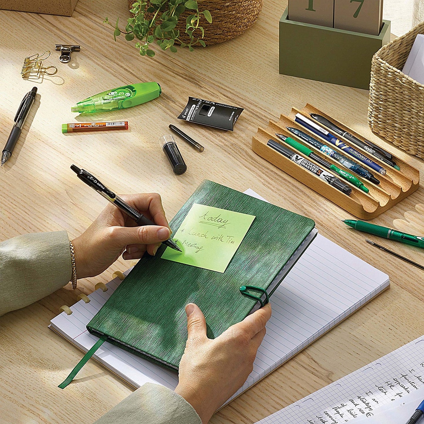 Pilot G-2 Plus Begreen Gel Ink Rollerball Medium Green (Pack of 12)