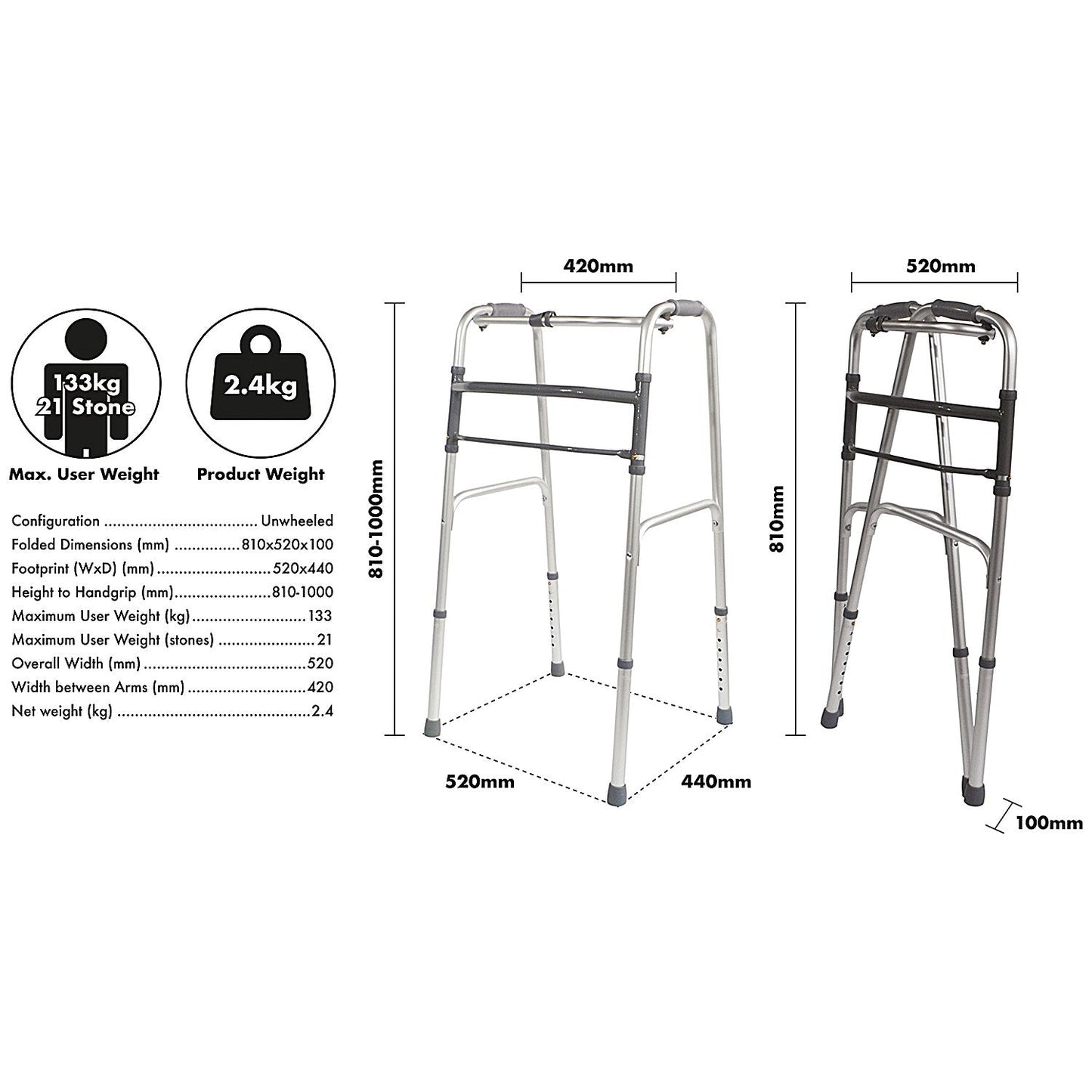 Aidapt Folding Walking Frame