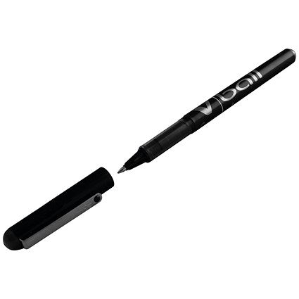 Pilot VB5 Rollerball Pen, 0.5mm Tip, 0.3mm Line, Black, Pack of 12