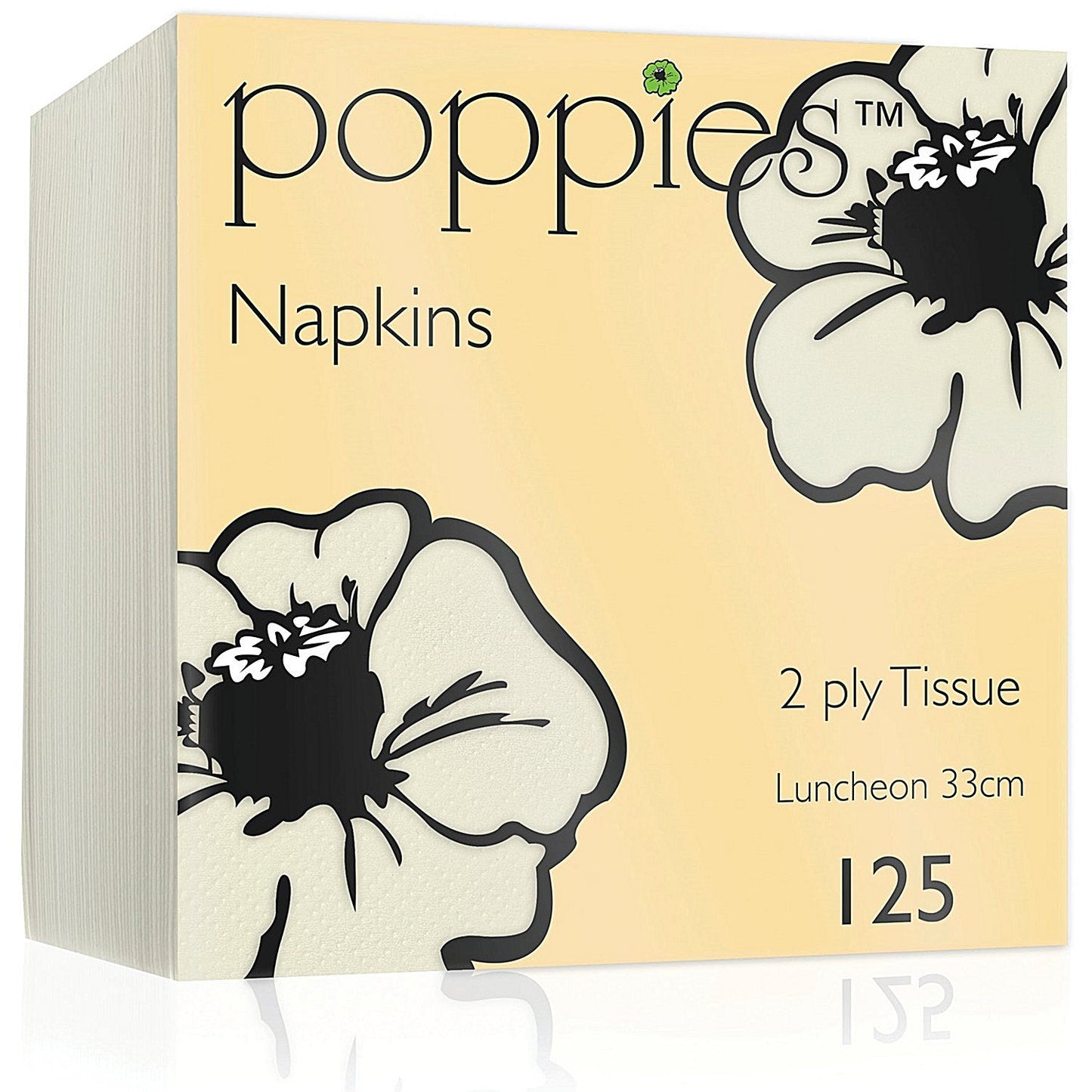 Poppies 2-Ply Napkins, 4 Fold, 33cm, Champagne, Pack of 2000 Easy2Order : PIE32720