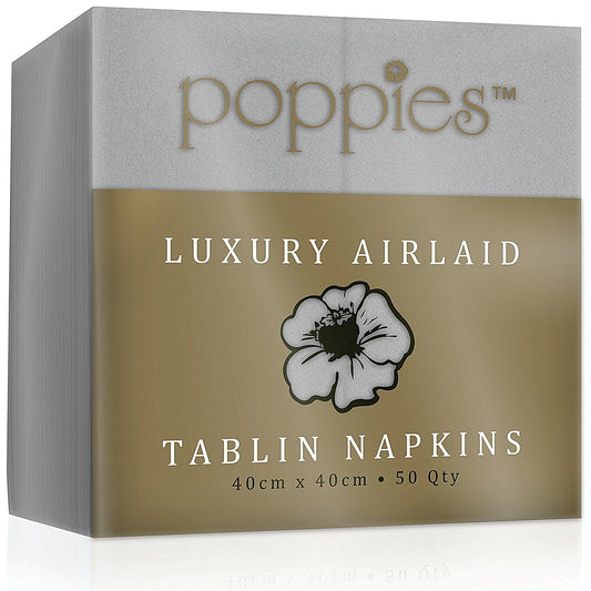 Poppies Tablin Napkins, 8 Fold, 40cm, Grey, Pack of 500 Easy2Order : PIE32904