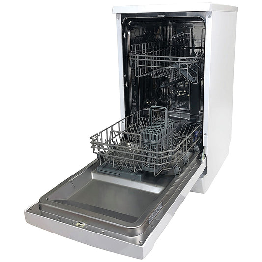 Statesman White Freestanding Slimline Dishwasher, 10 Place Setting