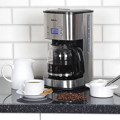 Igenix Digital 10 Cup Coffee Maker, Silver