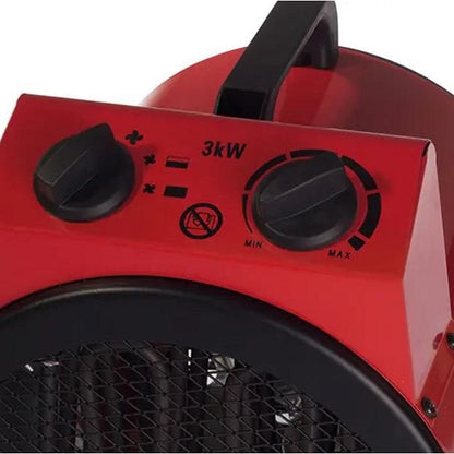 Igenix 3kW Industrial Drum Fan Heater, 2 Heat Settings, Red