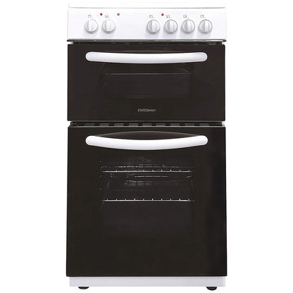 Statesman Electric Cooker Double Oven 50cm White
