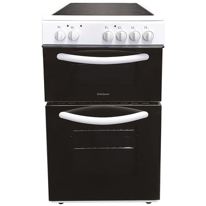 Statesman Electric Cooker Double Oven 50cm White
