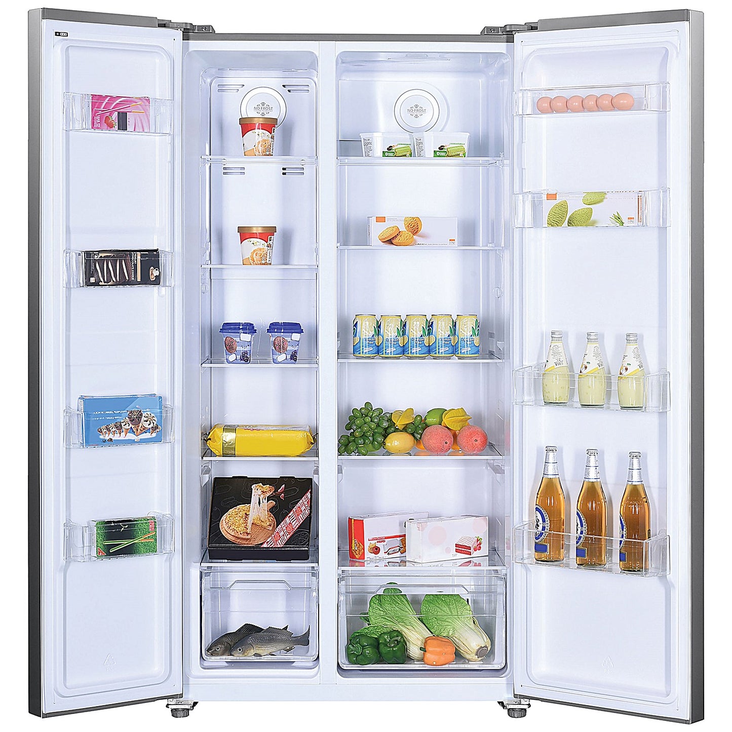 Statesman American Side by Side Fridge Freezer, 347 Litre Fridge, 185 Litre Freezer, Stainless Steel