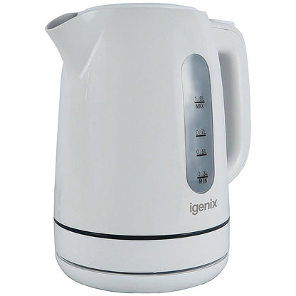 Igenix White Cordless Jug Kettle, 2kw, 1 Litre