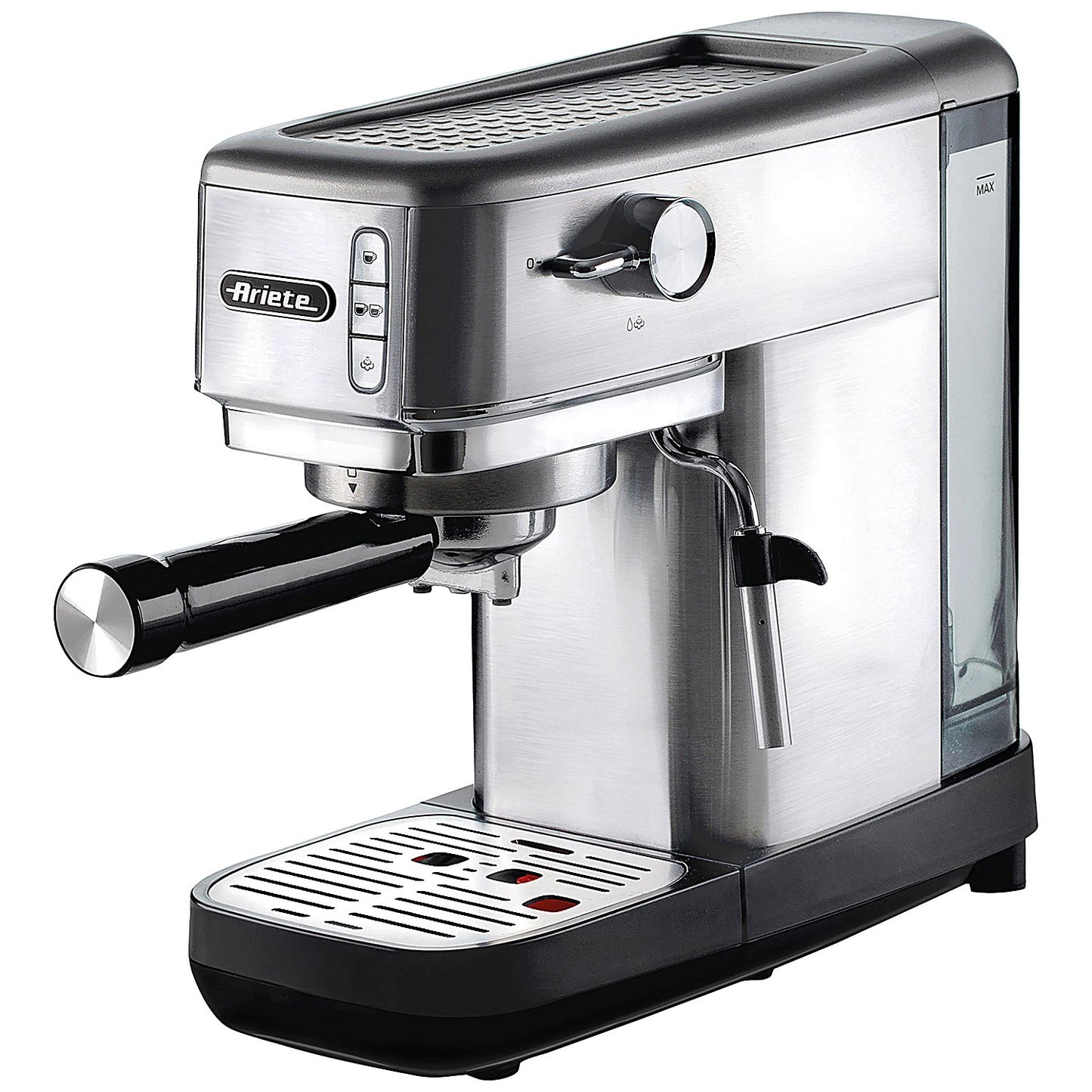 Ariete Metal Slim Espresso Coffee Maker, Brushed Stainless Steel