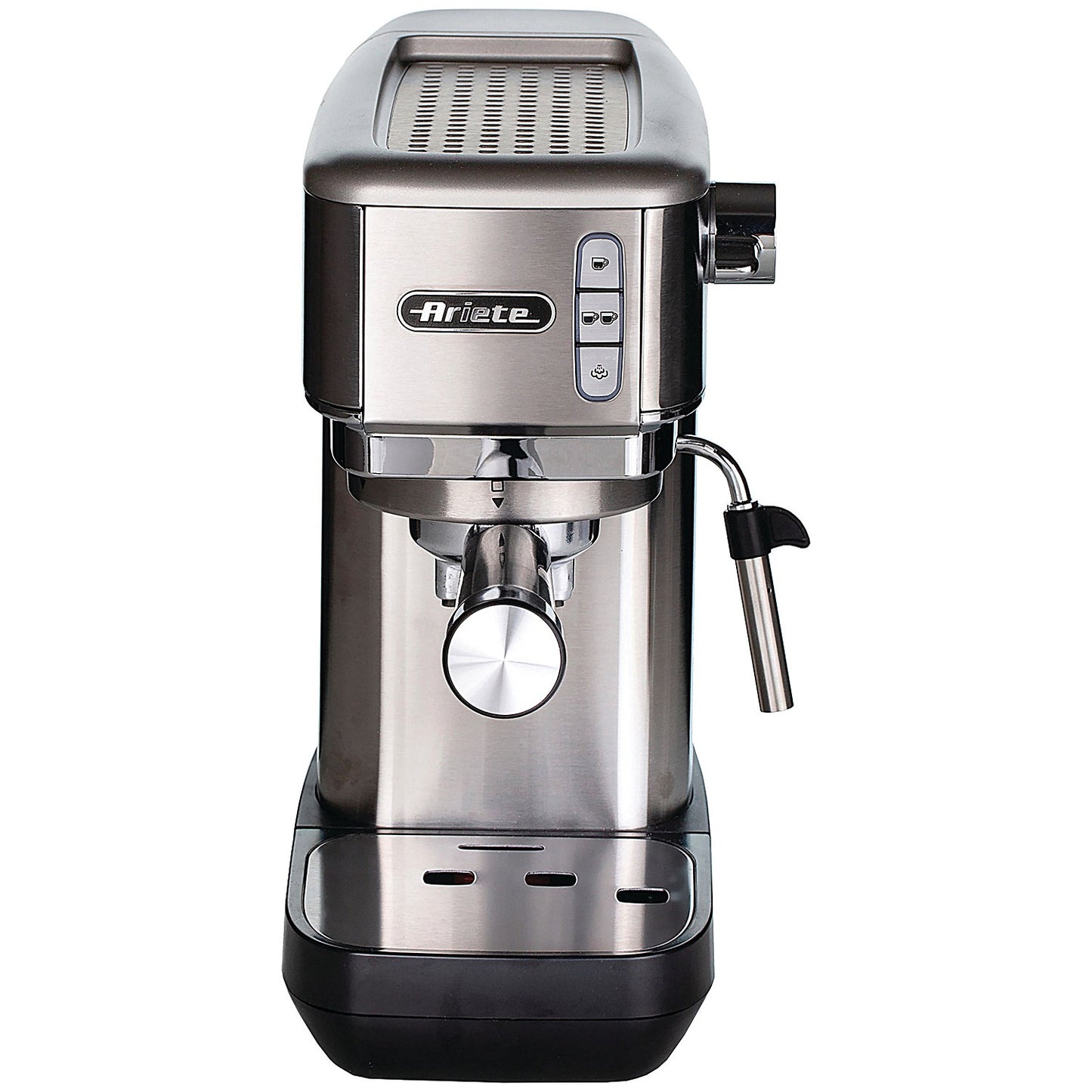 Ariete Metal Slim Espresso Coffee Maker, Brushed Stainless Steel