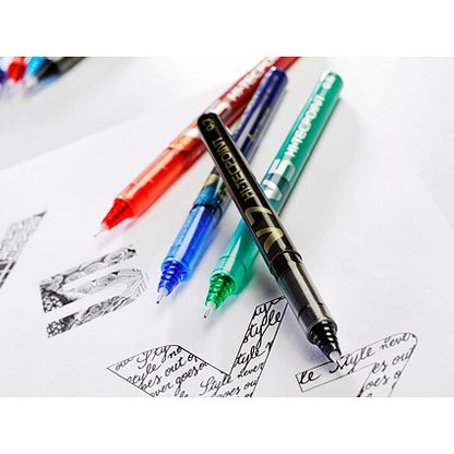 Pilot V7 Rollerball Pen, Needle Tip 0.7mm, Line 0.4mm, Black, Pack of 12